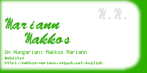 mariann makkos business card